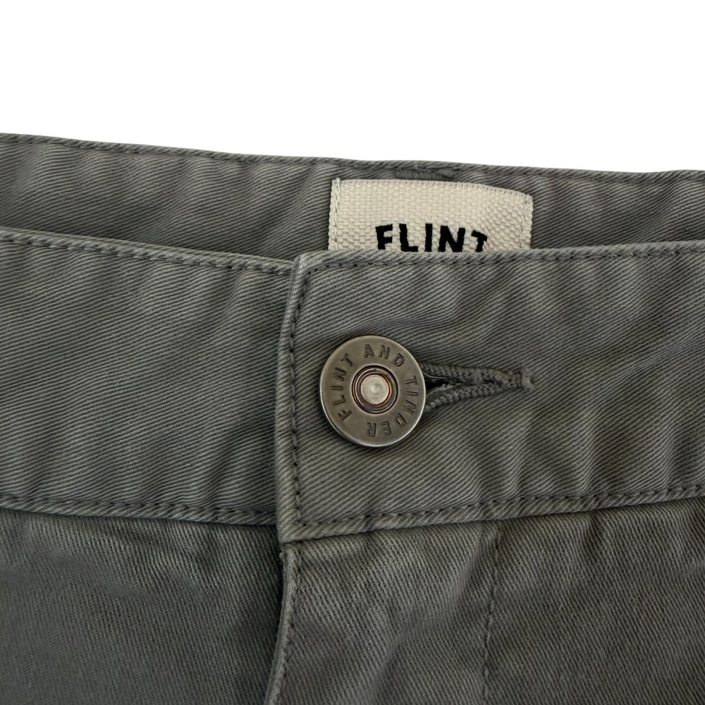 Flint and Tinder Charcoal Gray Chino Shorts Mens‎ Sz 33 Flat Front Huckberry - Picture 10 of 14